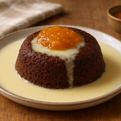 Südafrikanischer Malva Pudding mit Sahnesauce