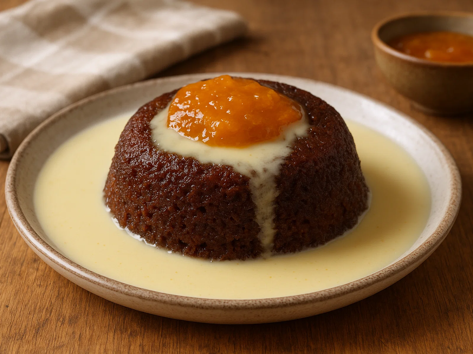 Südafrikanischer Malva Pudding mit Sahnesauce