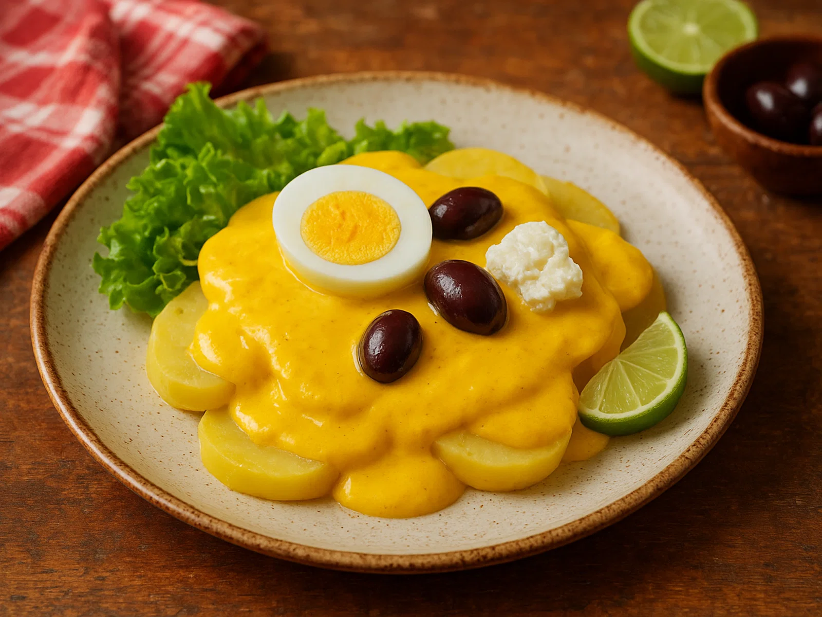 Papa a la Huancaína (peruanische Kartoffeln mit Ají-Amarillo-Sauce)