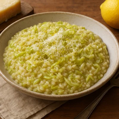 Spitzkohl-Risotto mit Parmesan und Zitronenzeste
