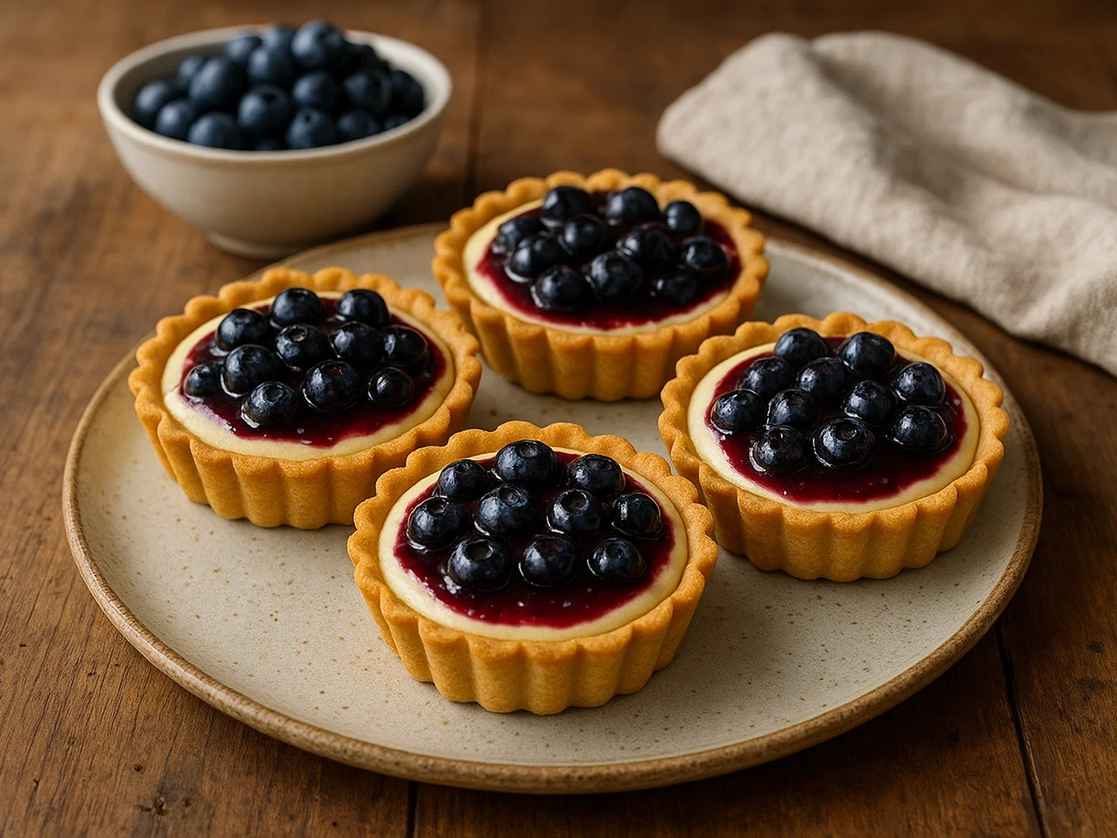 Blaubeer-Cheesecake-Tartelettes