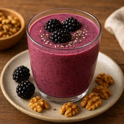 Brombeer-Walnuss-Smoothie mit Vanille und Samen