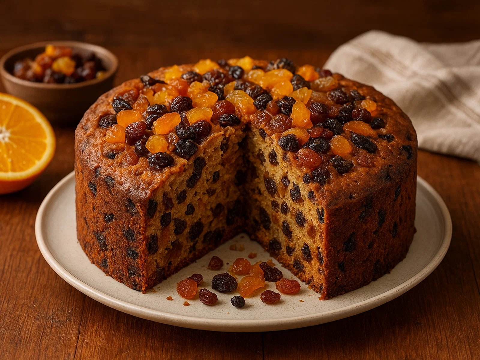 Antarktischer Früchtekuchen mit Zitrusnote