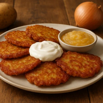 Kartupeļu pankūkas – Lettische Kartoffelpuffer