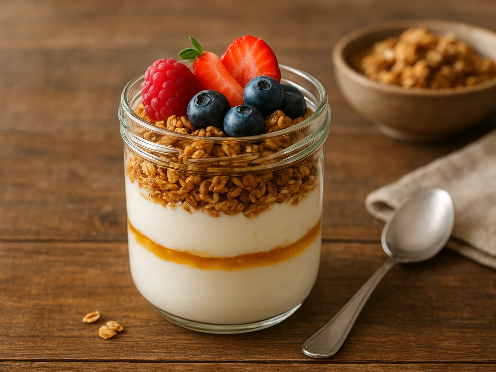 Joghurt mit Honig und knusprigem Granola