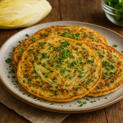 Chicorée-Pfannkuchen mit frischen Kräutern