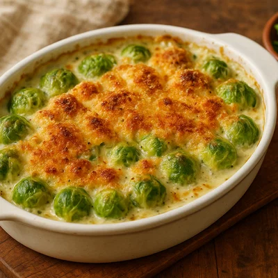 Rosenkohl-Gratin mit knuspriger Käsekruste