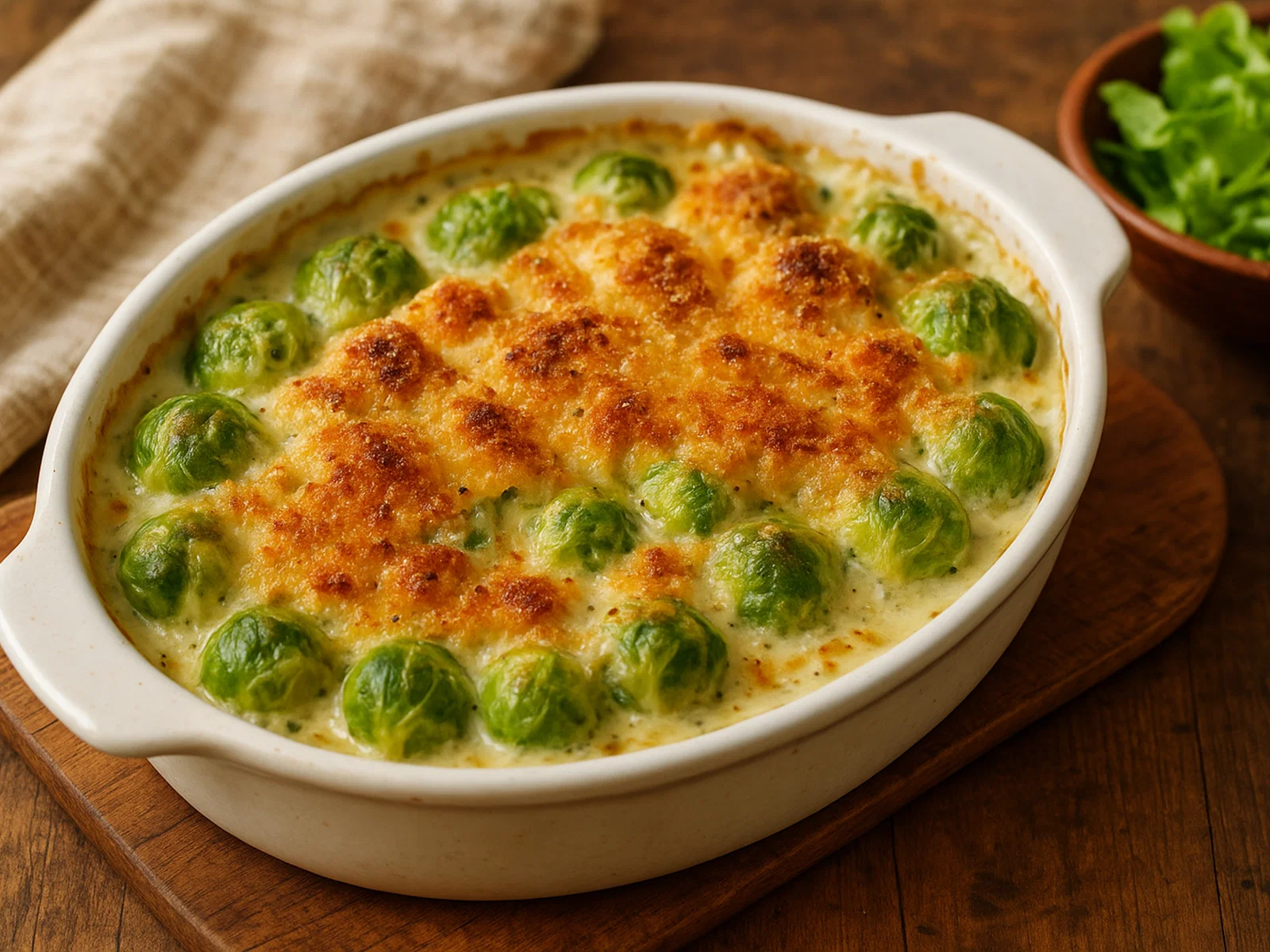 Rosenkohl-Gratin mit knuspriger Käsekruste