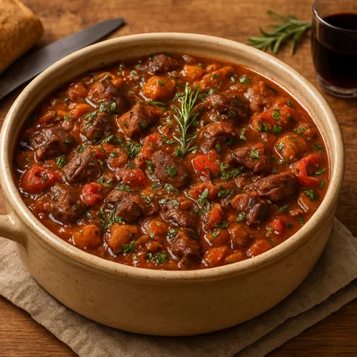 Pirèdoumé – mediterraner Schmortopf mit Kräutern, Tomaten und zartem Fleisch