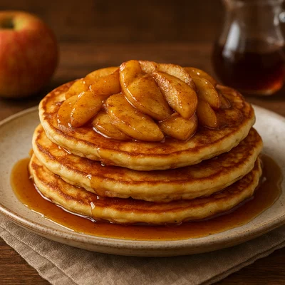 Apfel-Pfannkuchen mit Ahornsirup