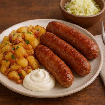 Vėdarai – Litauische gefüllte Schweinedärme mit Kartoffeln und Speck