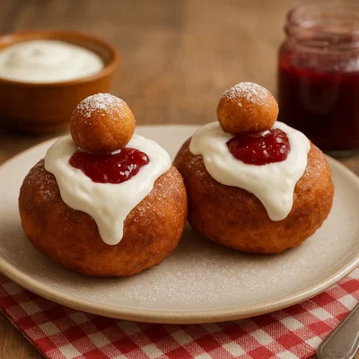 Papanasi – Rumänische Quarkkrapfen mit Sauerrahm und Marmelade