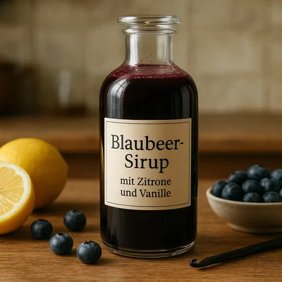 Blaubeer-Sirup mit Zitrone und Vanille