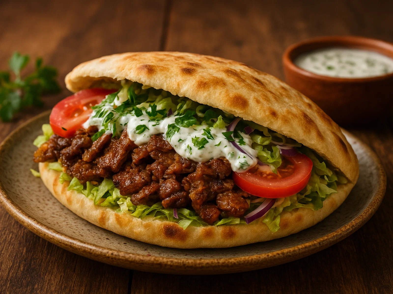 Klassischer türkischer Döner-Kebab im Fladenbrot