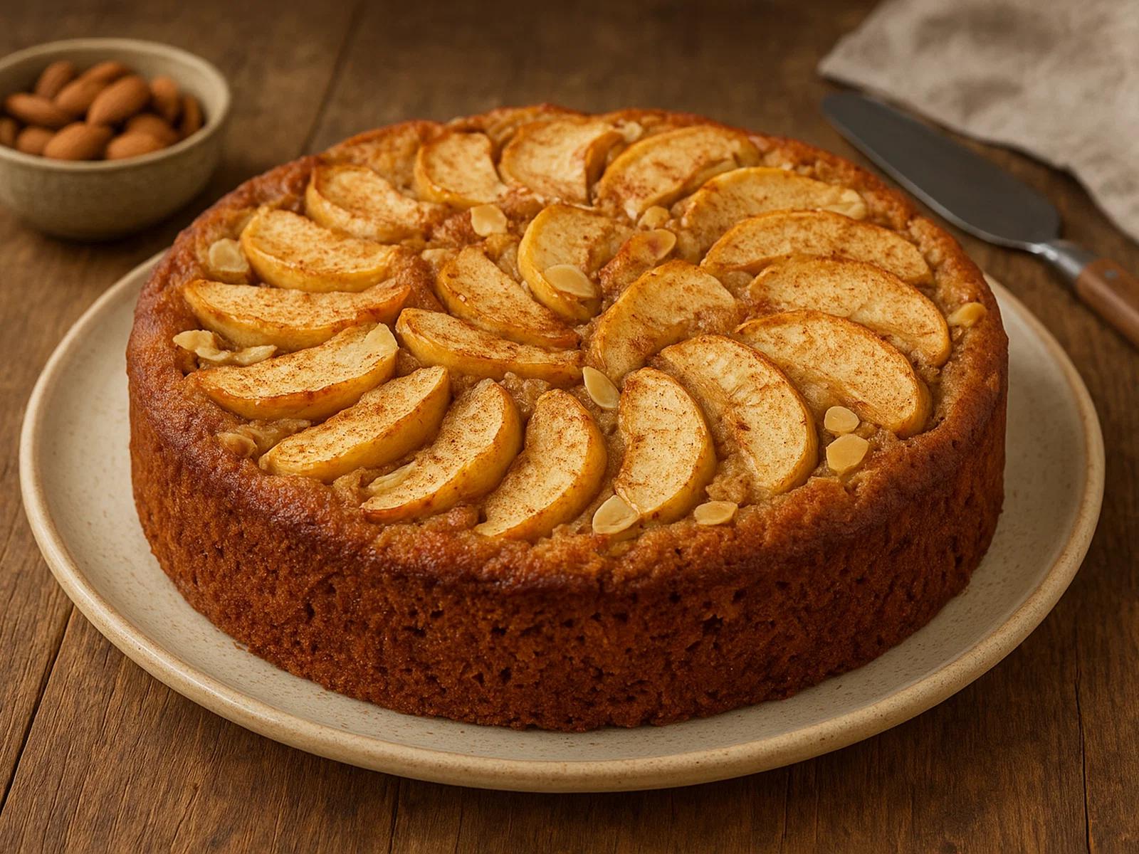 Saftiger Apfel-Mandel-Kuchen mit Zimt und Vanille