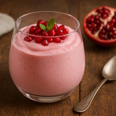 Granatapfel-Mousse mit Vanille und Zitrusnote