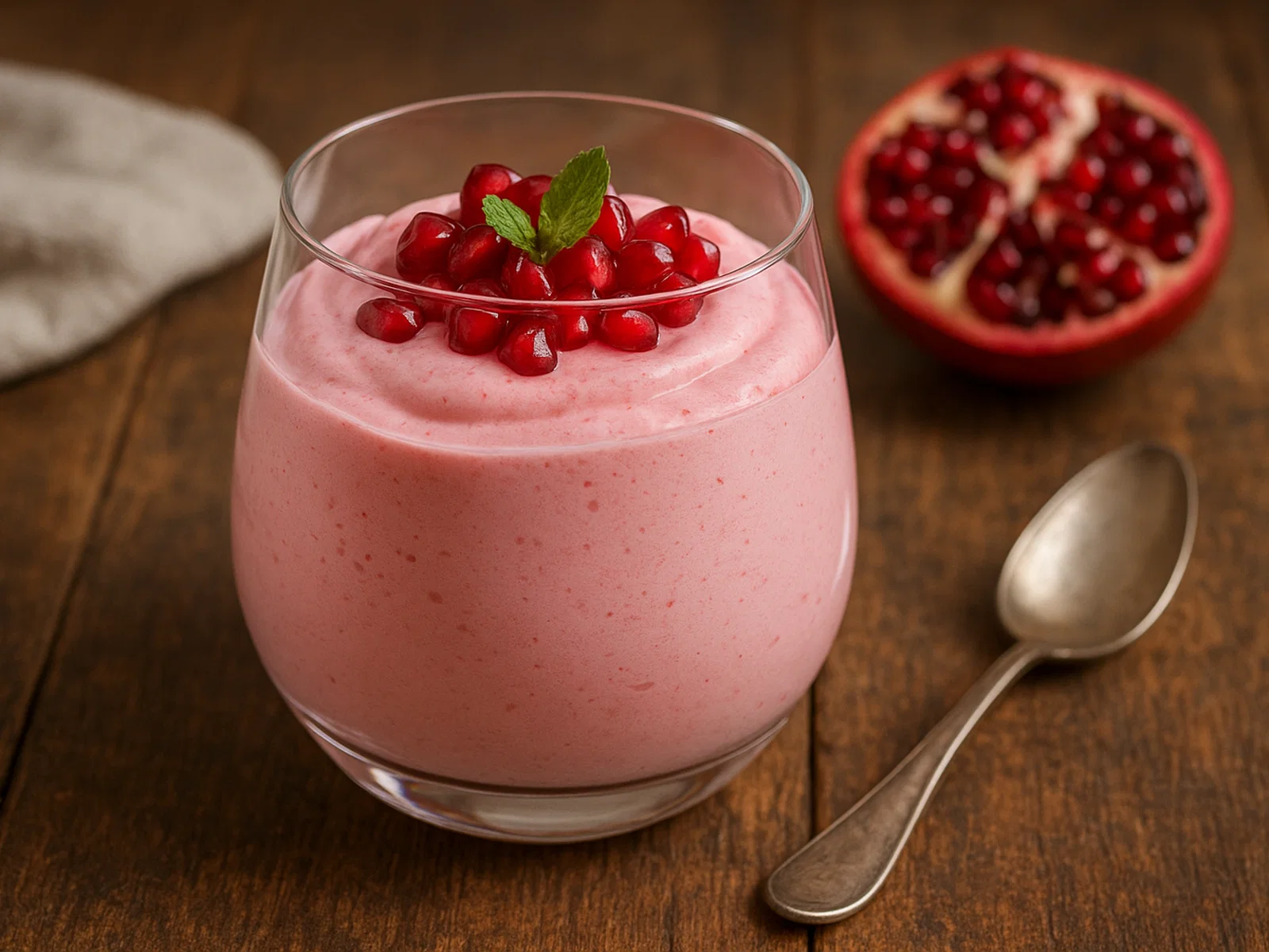Granatapfel-Mousse mit Vanille und Zitrusnote
