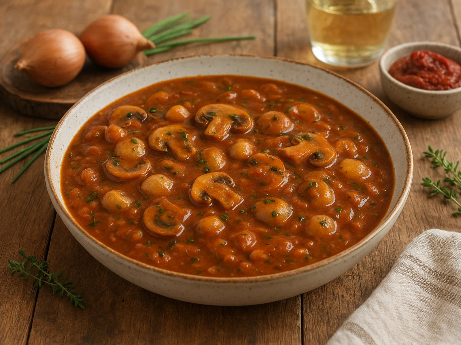 Klassische Sauce Chasseur (Jägersauce)
