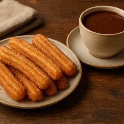 Churros con Chocolate – Spanische Brandteigstangen mit heißer Schokolade