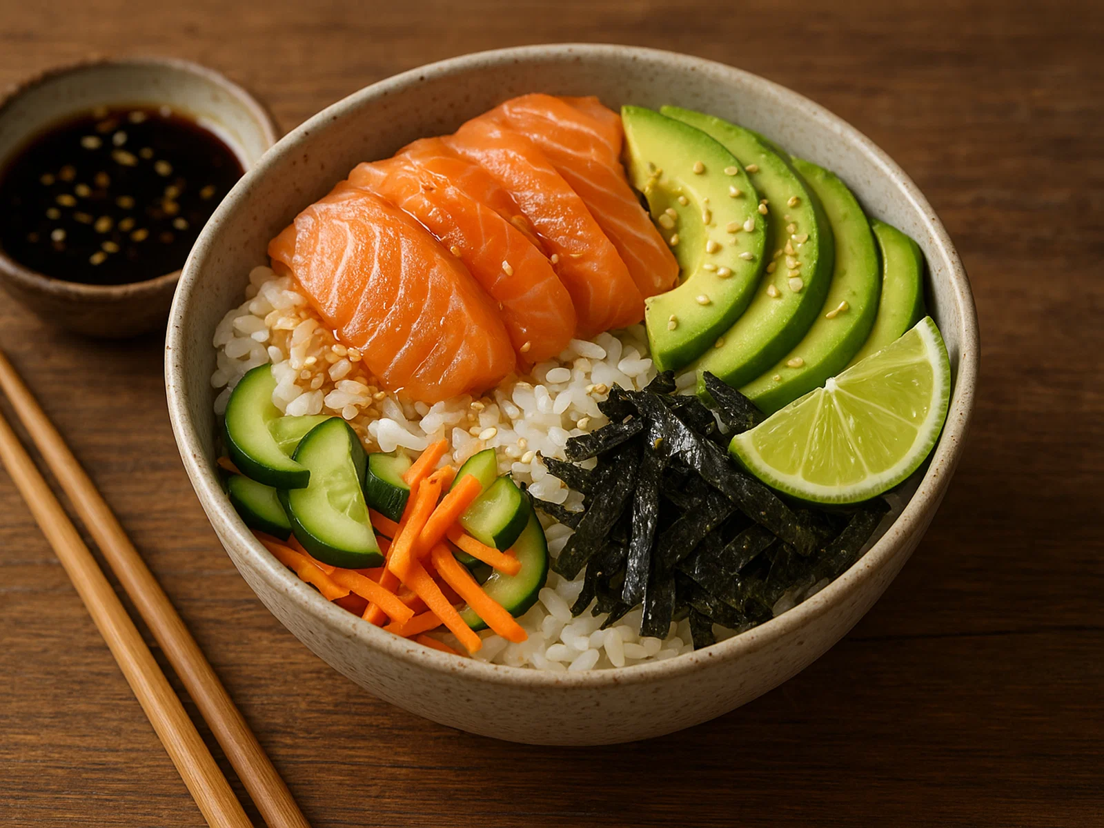 Sushi-Bowl mit Lachs