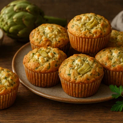 Herzhafte Artischocken-Schafskäse-Muffins