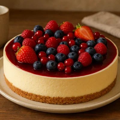 Weiße Schokoladenmousse-Torte mit Beeren