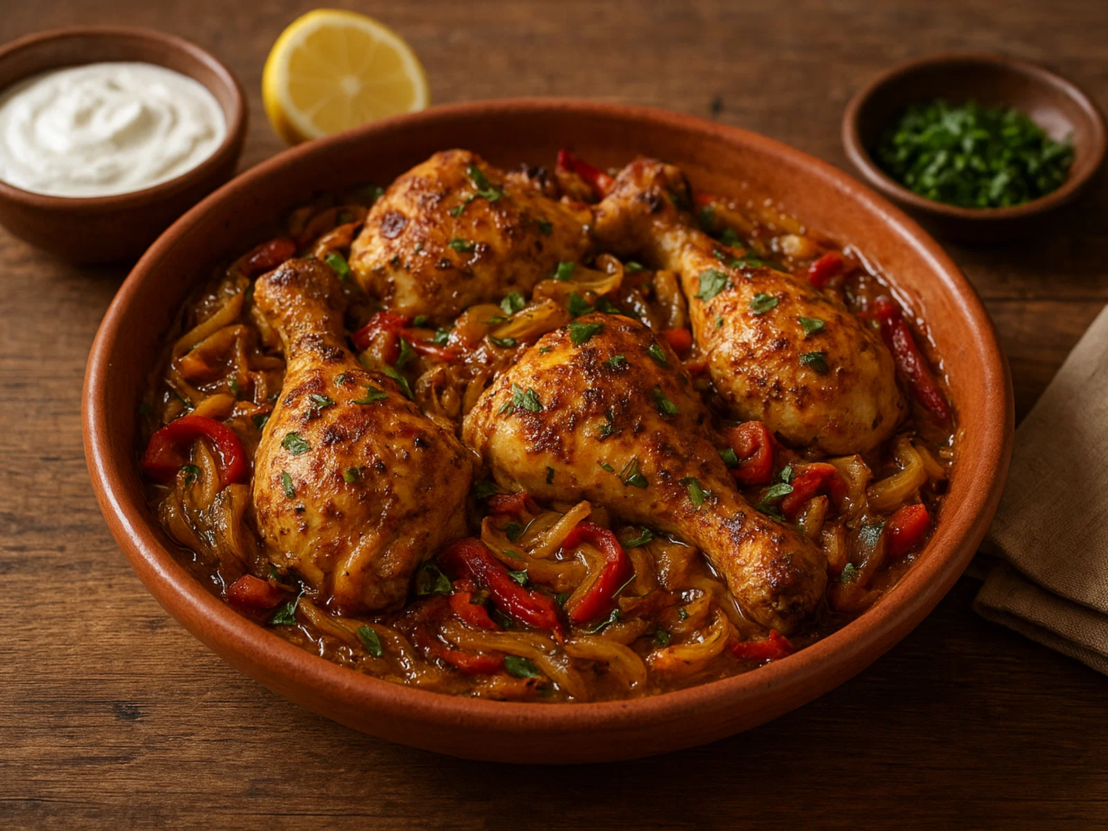 Afra – orientalisch marinierte Hähnchenschenkel aus dem Ofen