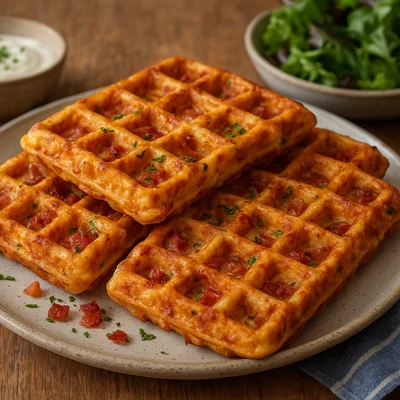 Herzhafte Käse-Speck-Waffeln