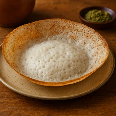 Sri Lankische Hopper (Appa) aus Reismehl und Kokosmilch