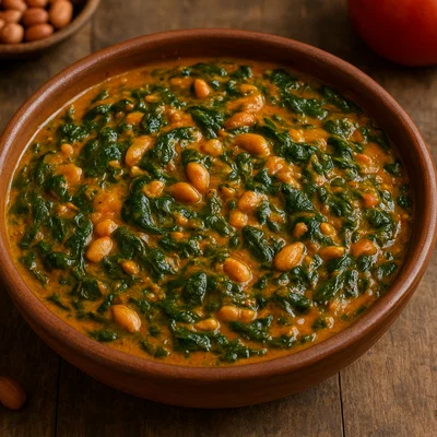 Cremige Palava Sauce mit Spinat und Erdnuss