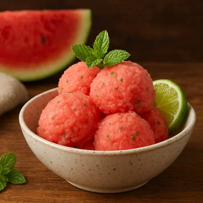 Melonen-Minz-Sorbet