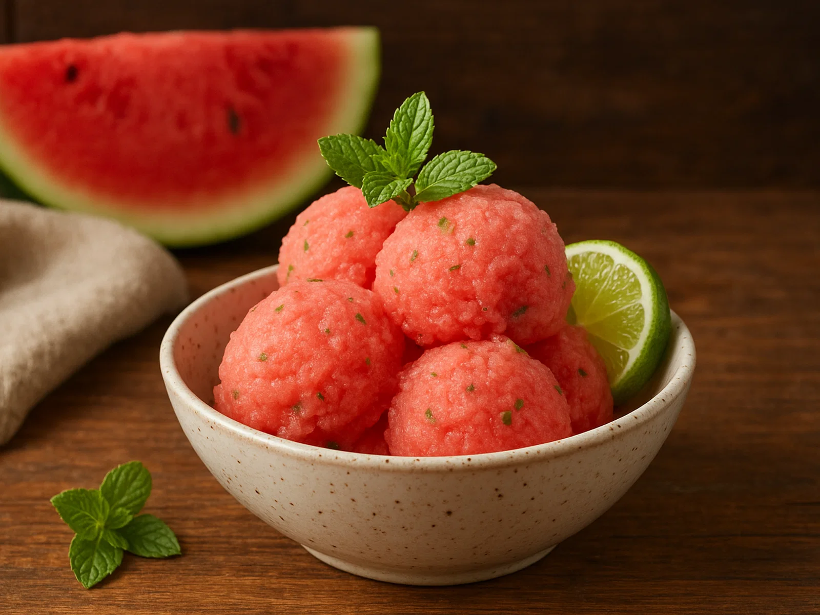 Melonen-Minz-Sorbet