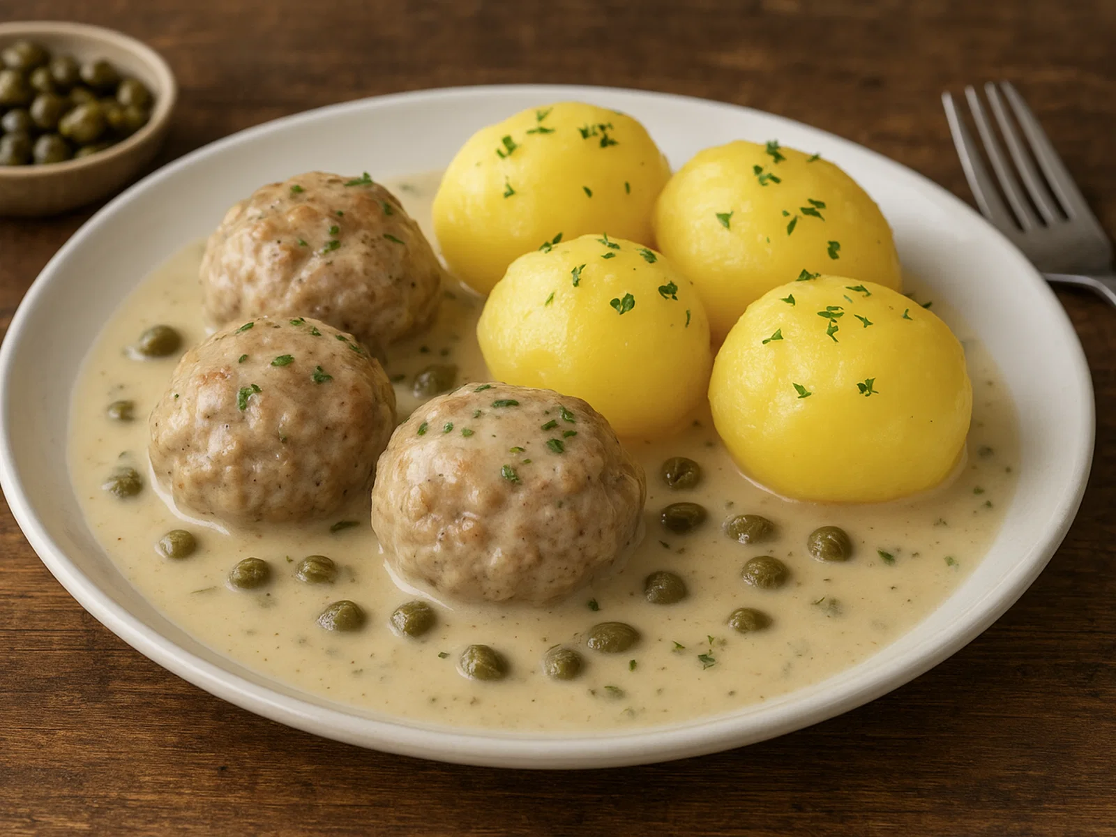 Königsberger Klopse mit cremiger Kapernsauce
