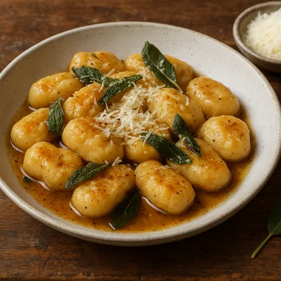 Pastinaken-Gnocchi mit Salbeibutter und Parmesan