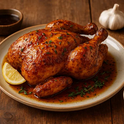 Honig-Glasur-Hähnchen aus dem Ofen