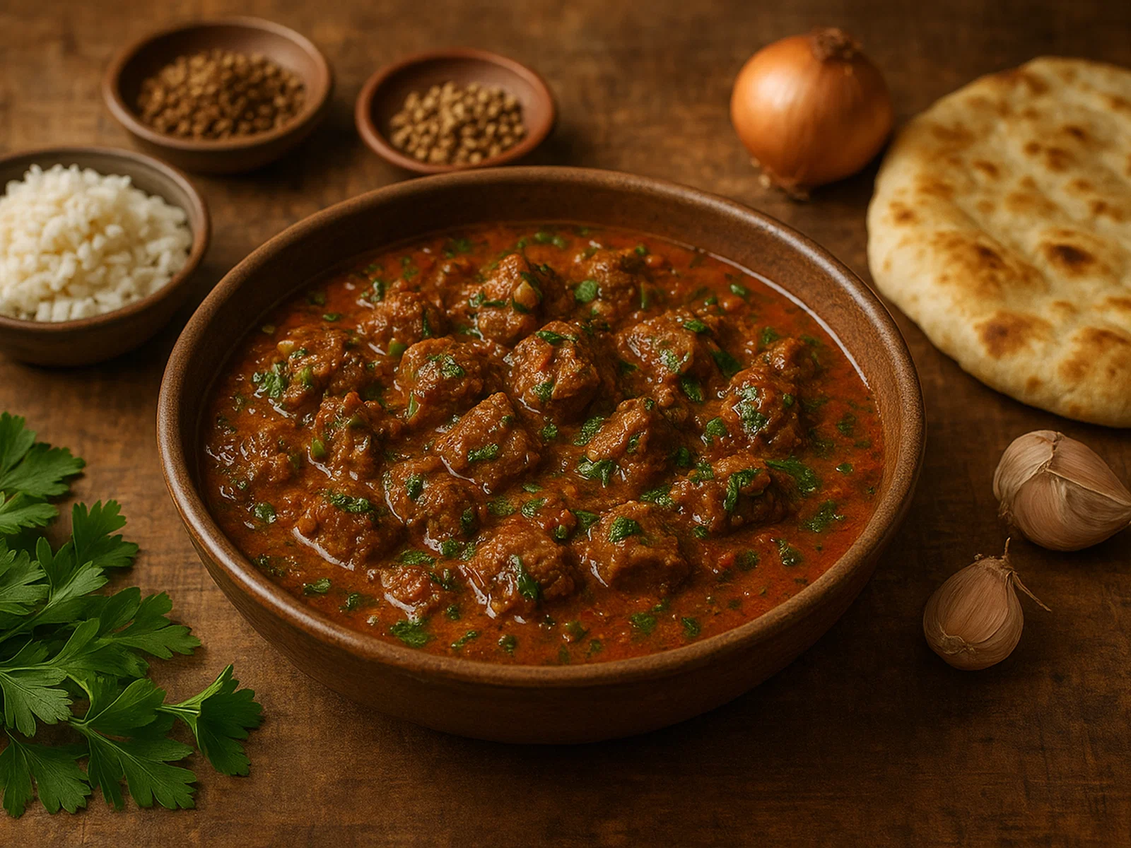 Garoobey – Fleisch in reichhaltiger Kräuter-Gewürz-Sauce
