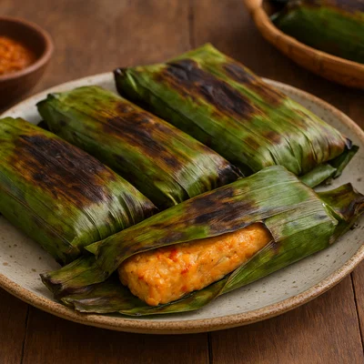 Otak-Otak – Gegrillte Fischkuchen in Bananenblättern