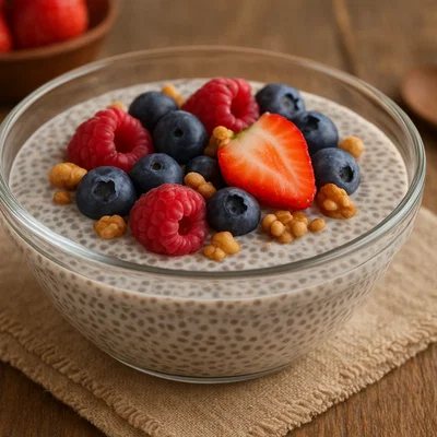 Chia-Pudding mit frischen Beeren