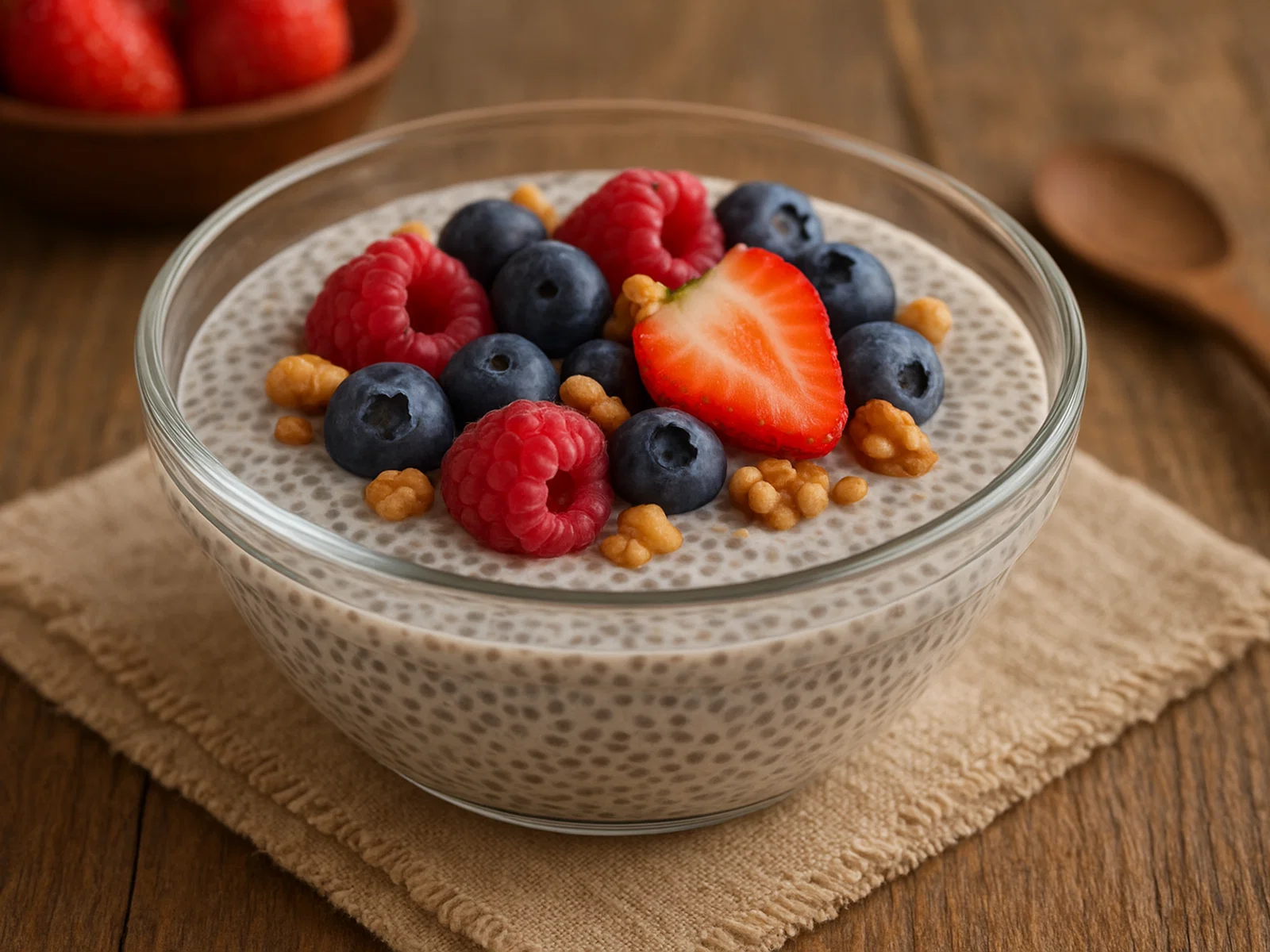 Chia-Pudding mit frischen Beeren