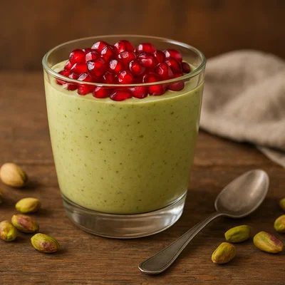 Pistazien-Creme mit Granatapfel