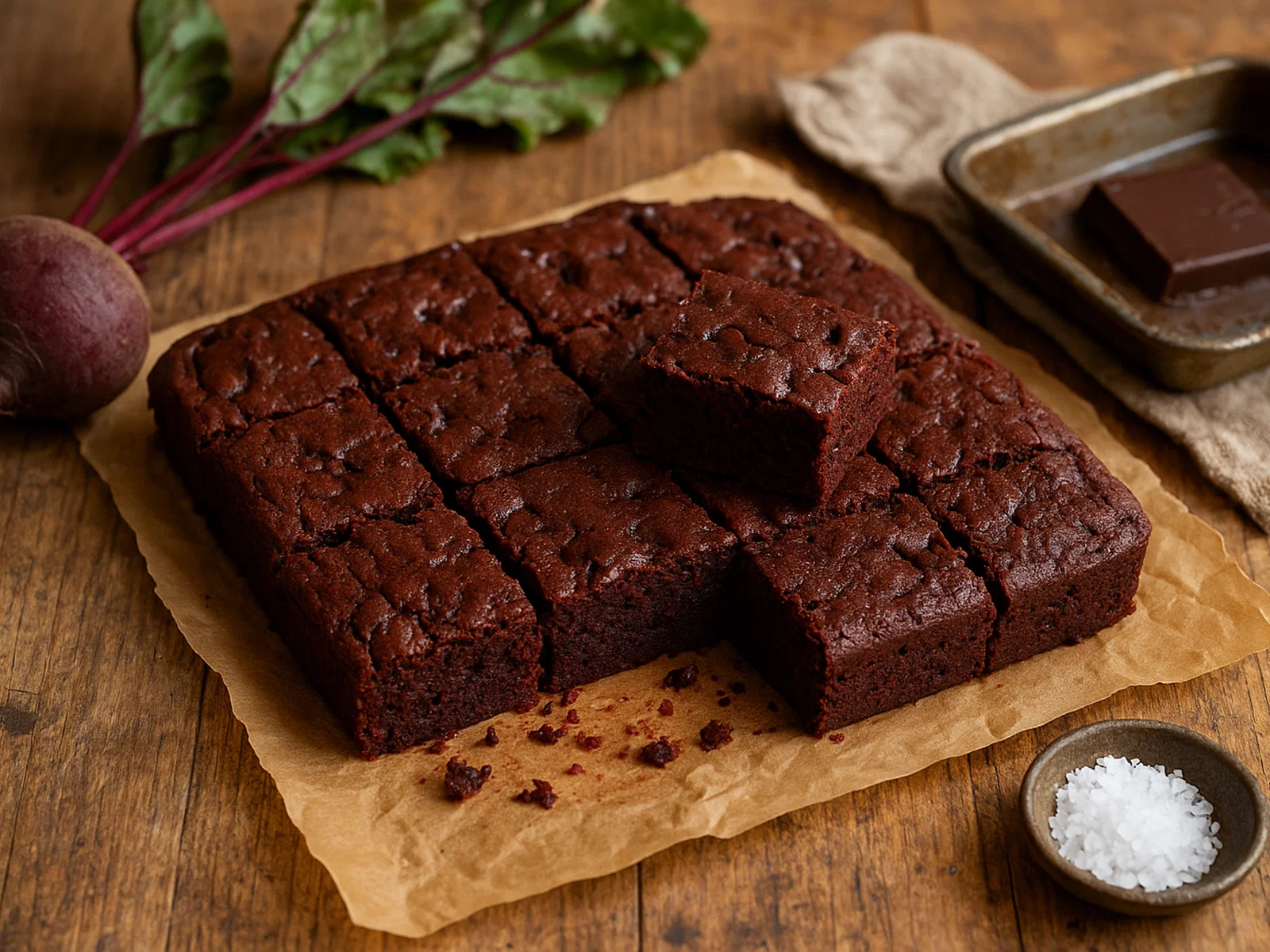 Saftige Rote‑Beete-Brownies mit Zartbitterschokolade