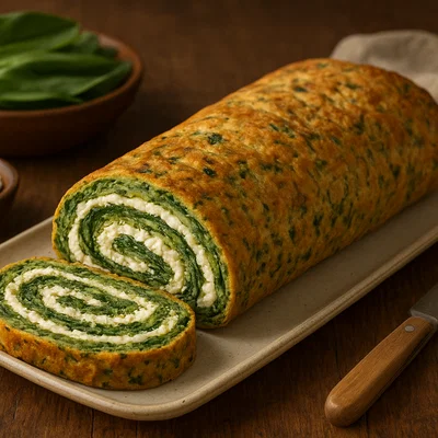 Bärlauch-Spinat-Rolle mit Feta