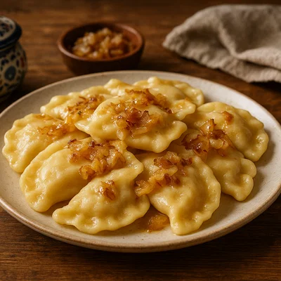 Polnische Pierogi mit Kartoffel-Käse-Füllung
