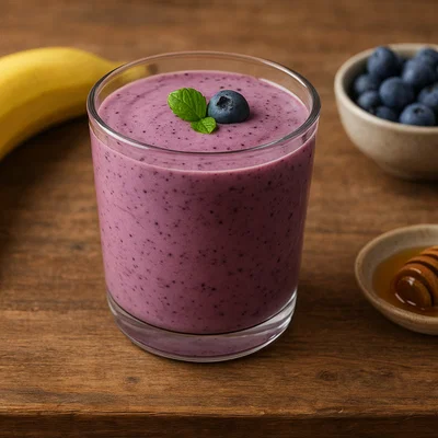 Cremiger Blaubeer-Smoothie mit Banane und Joghurt