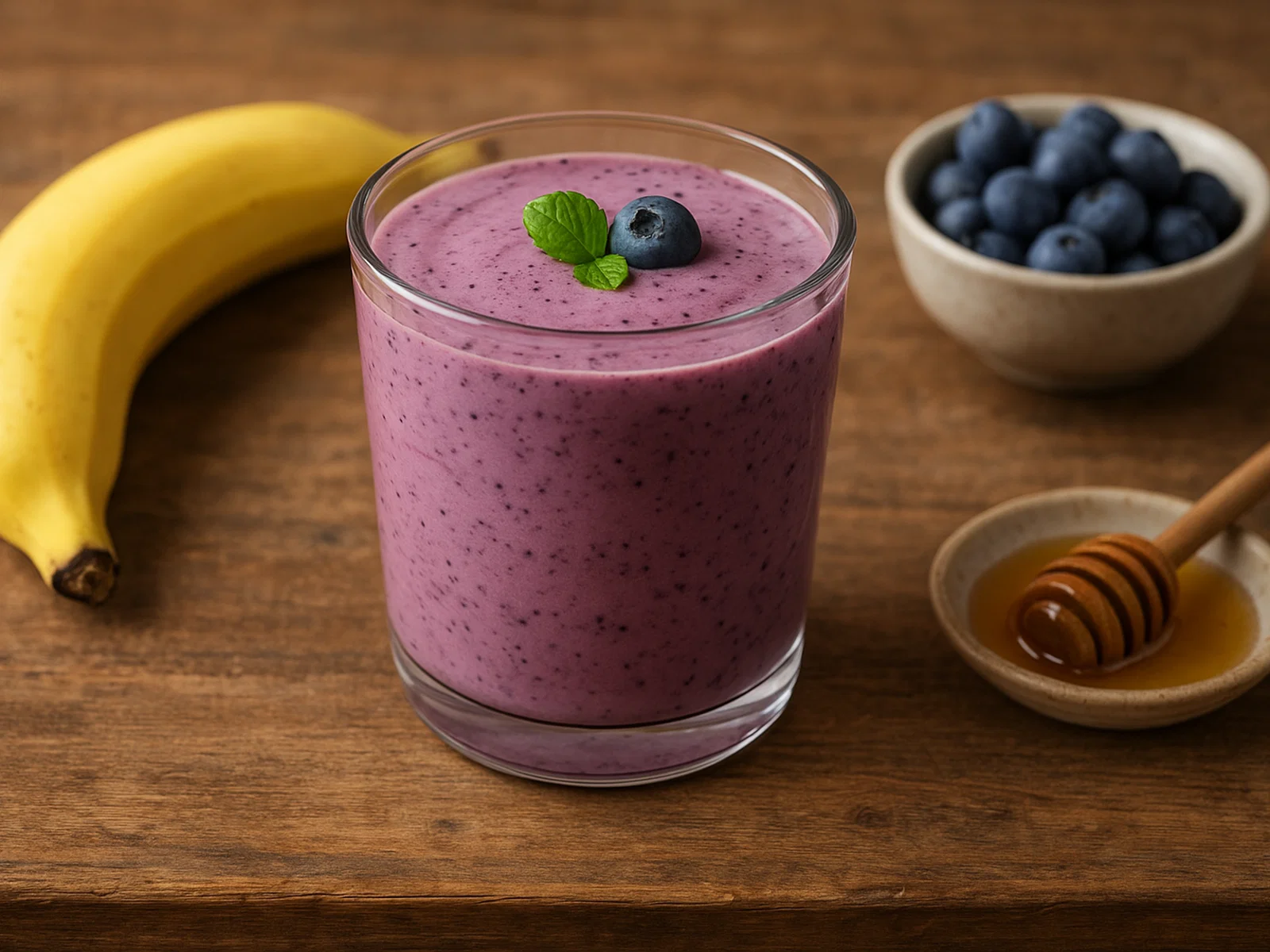 Cremiger Blaubeer-Smoothie mit Banane und Joghurt