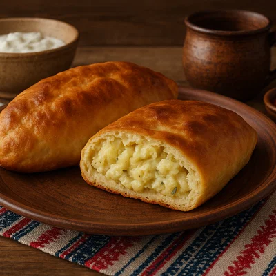 Rumänische Plăcinte mit Kartoffel-Sauerrahm-Füllung