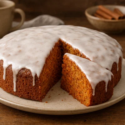 Saftiger Rübenkuchen mit Zimt-Zuckerguss