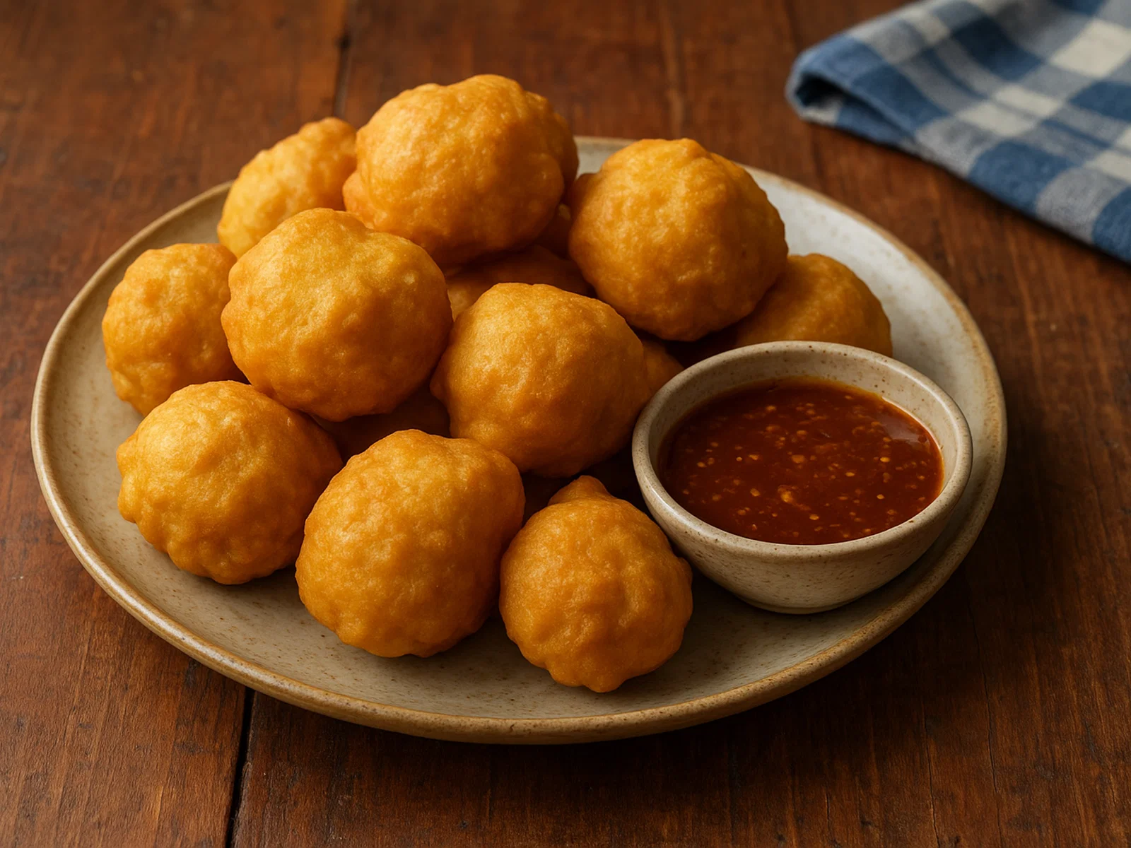 Karibische Pholourie mit Tamarindensauce