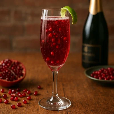 Champagner-Cocktail mit Granatapfel