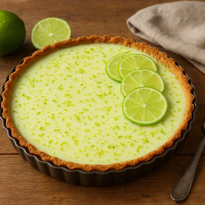 Kokos-Limetten-Tarte mit knusprigem Kokosboden